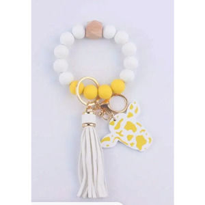 Silicone Beaded Wristlet Keychains